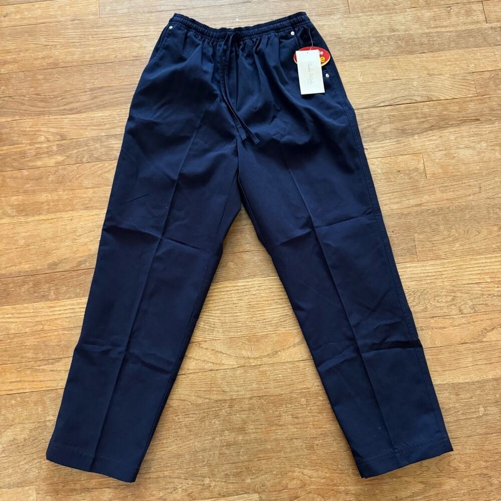 NWT Studio Works navy blue khaki pull on casual pants size 6P
 b61